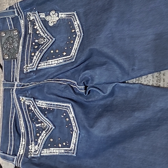 MISS ME BLING STUDDED STRAIGHT DENIM JEAN - Picture 11 of 14